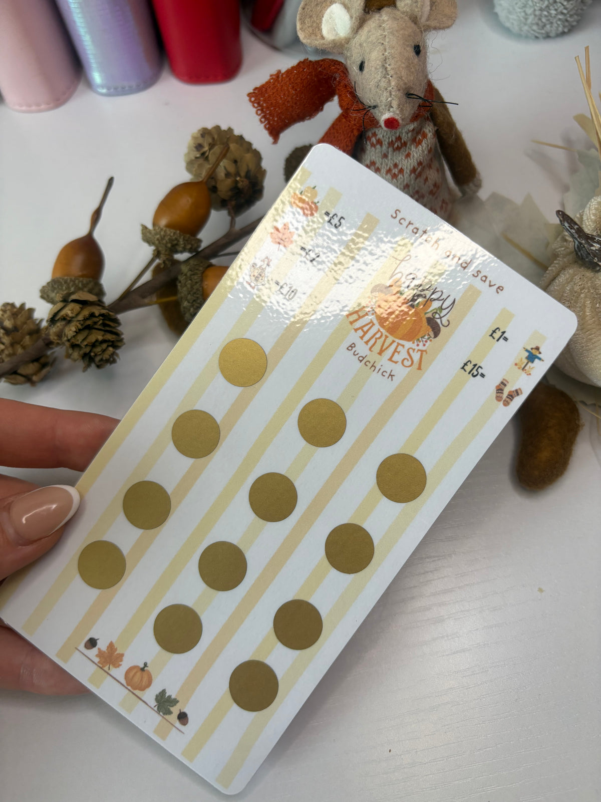 Happy harvest scratch and save